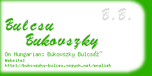 bulcsu bukovszky business card